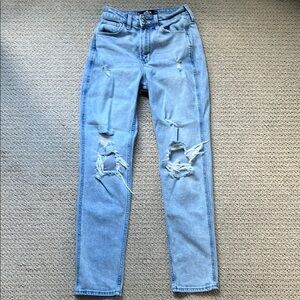 Hollister Ultra High-Rise Mom Jean with Distressed Details